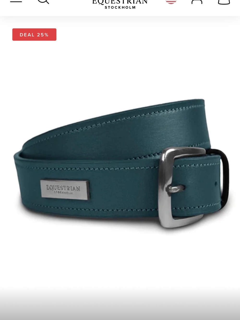 Equestrian Stockholm Prime Belt in Teal